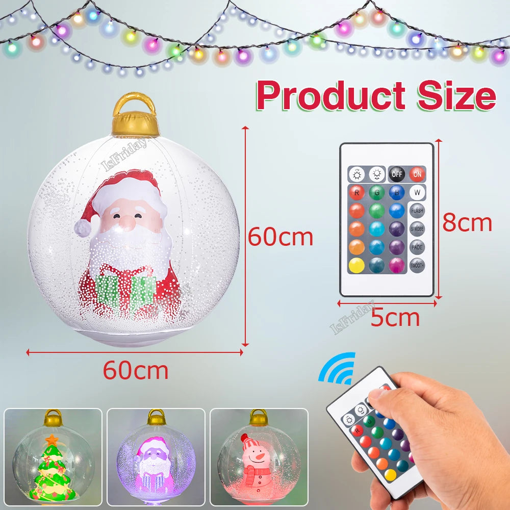 60CM PVC Inflatable Christmas Ball Decoration Light