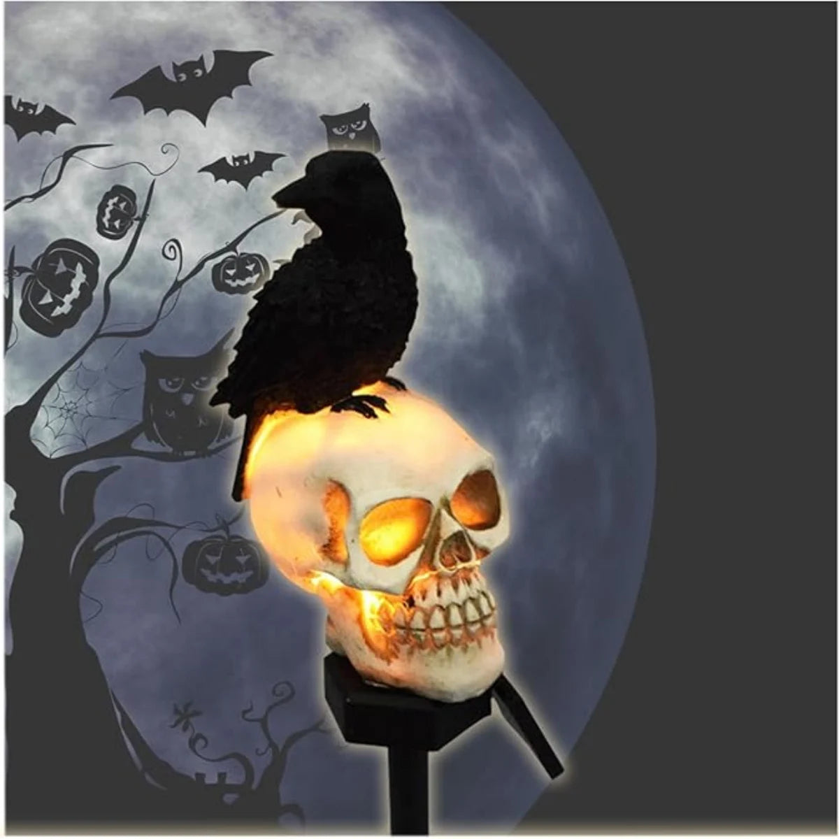 1pc Outdoor Skull & Crow Solar Lights
