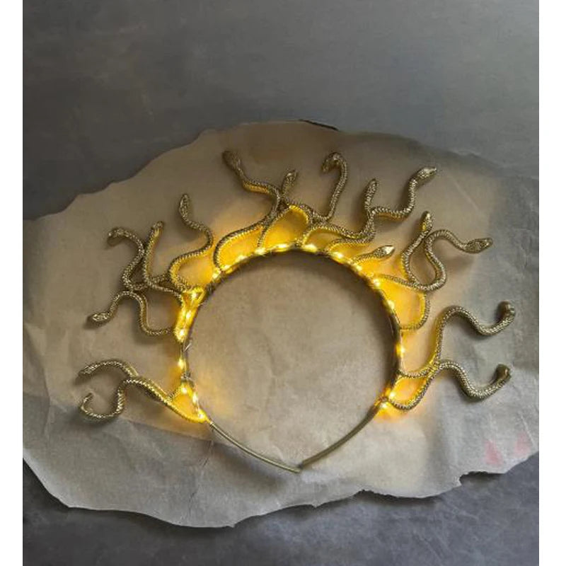 Light Up Snake Headband LED Medusa