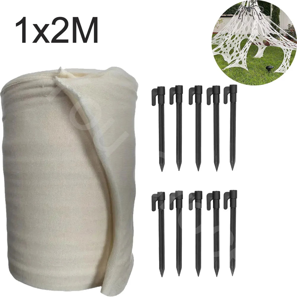 2/4m Halloween Decorations Outdoor Spider Web Giant