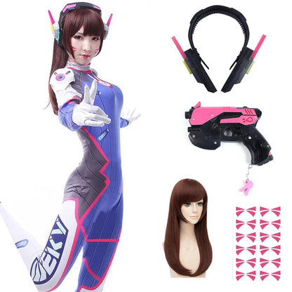 Anime Woman Jumpsuit Tights Dva Cosplay Costume