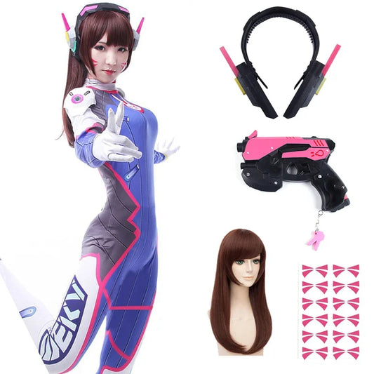 Anime Woman Jumpsuit Tights Dva Cosplay Costume