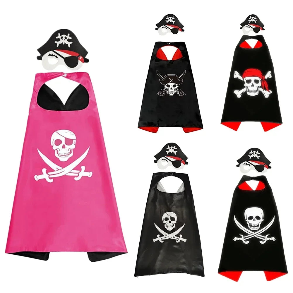 Pirate Cloak with Eye Mask for Children 1set - Festivewarehouse™