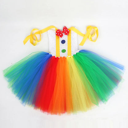 Rainbow Circus Clown Costume for Girls