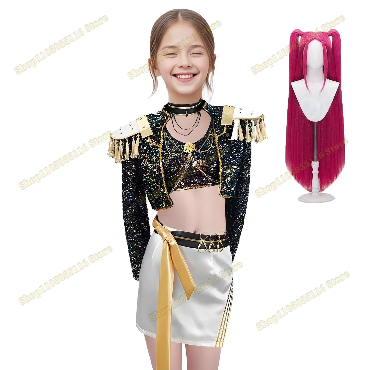 KPop Zoey Cosplay Costume Wig Shoes