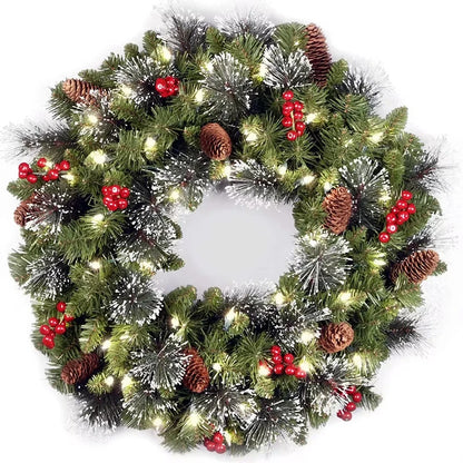 Christmas Decor - Artificial Flowers & Greenery, Gift Decor - Decorative Wreath for Home & Holiday