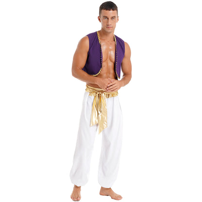 Aladin Costume Men Arabian Prince Cosplay Costume