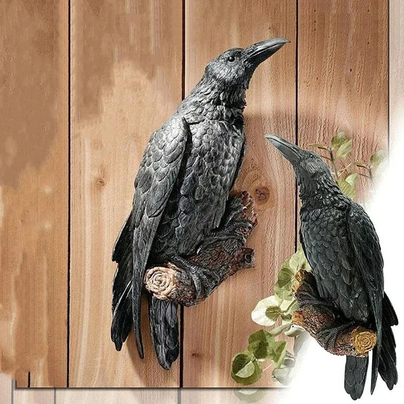 Fake Raven Resin Statue Bird Crow