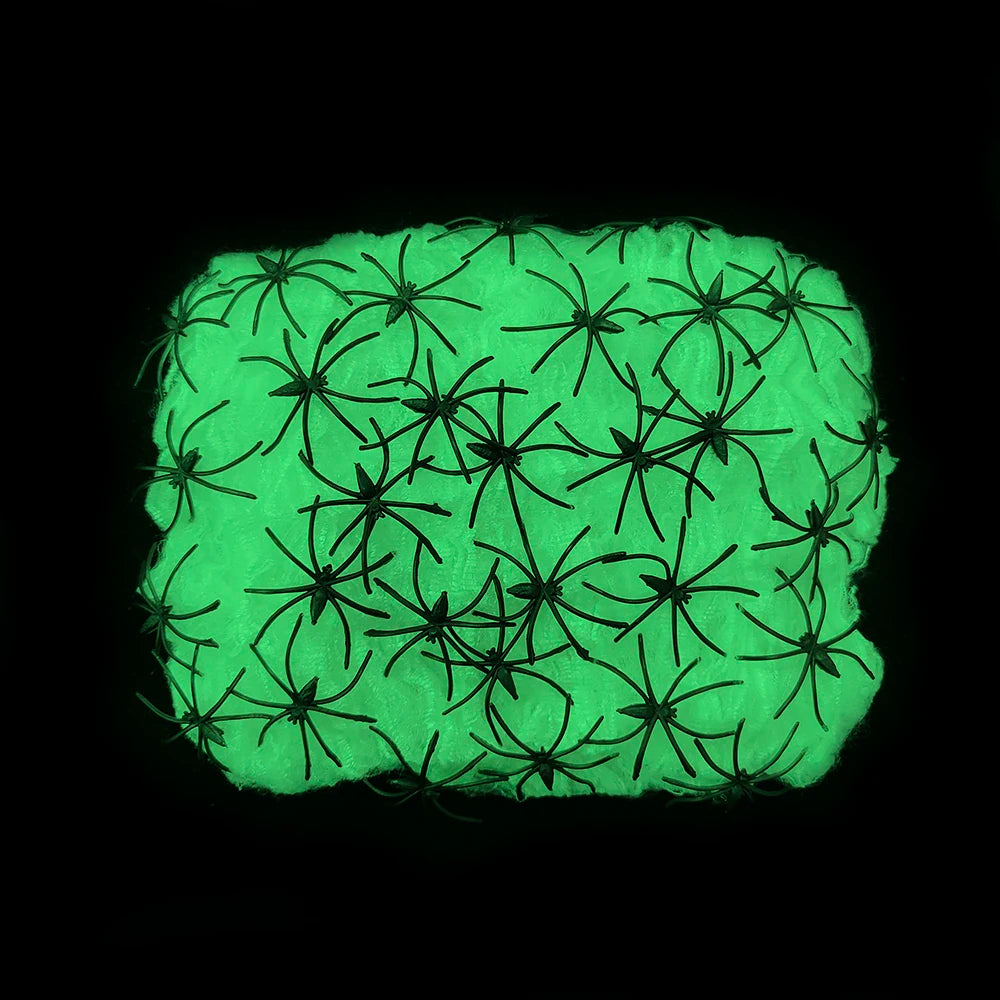 Artificial Spider Web White Stretchy Cobweb Glow