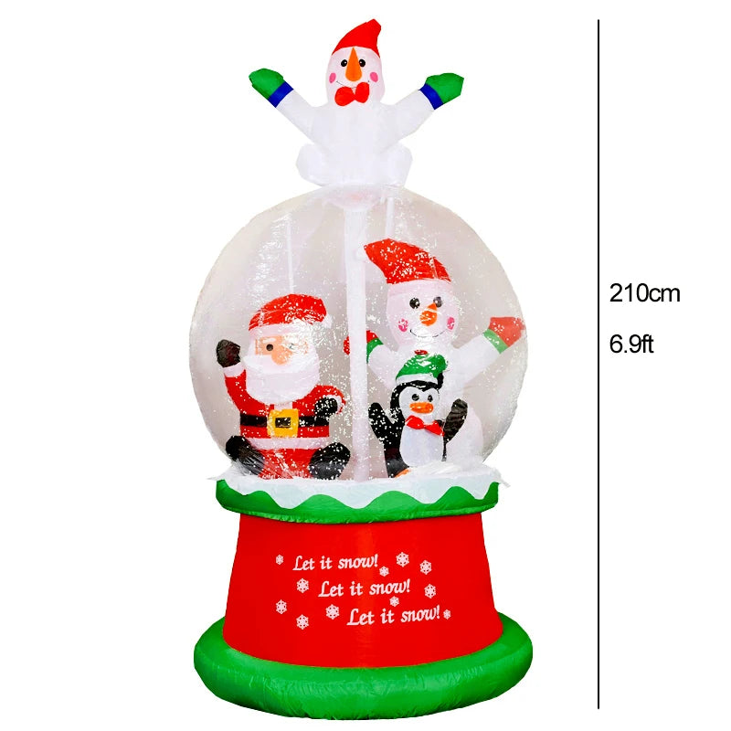 Inflatable Christmas Snow Globe with LED Light