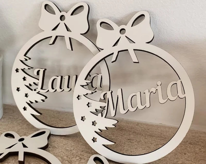 Personalized Laser-Cut Snowflake Bauble – Custom Christmas Tree Ornaments