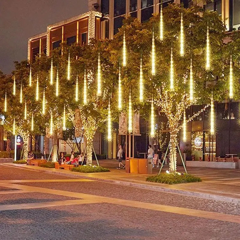 Solar Meteor Shower LED String Lights