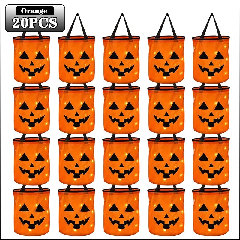 1-20PC LEDLight Up Halloween Pumpkin Candy