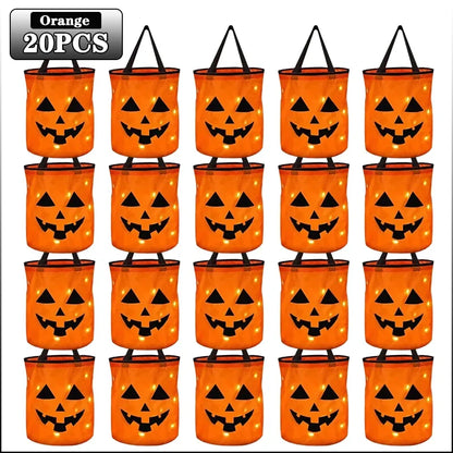 1-20PC LEDLight Up Halloween Pumpkin Candy