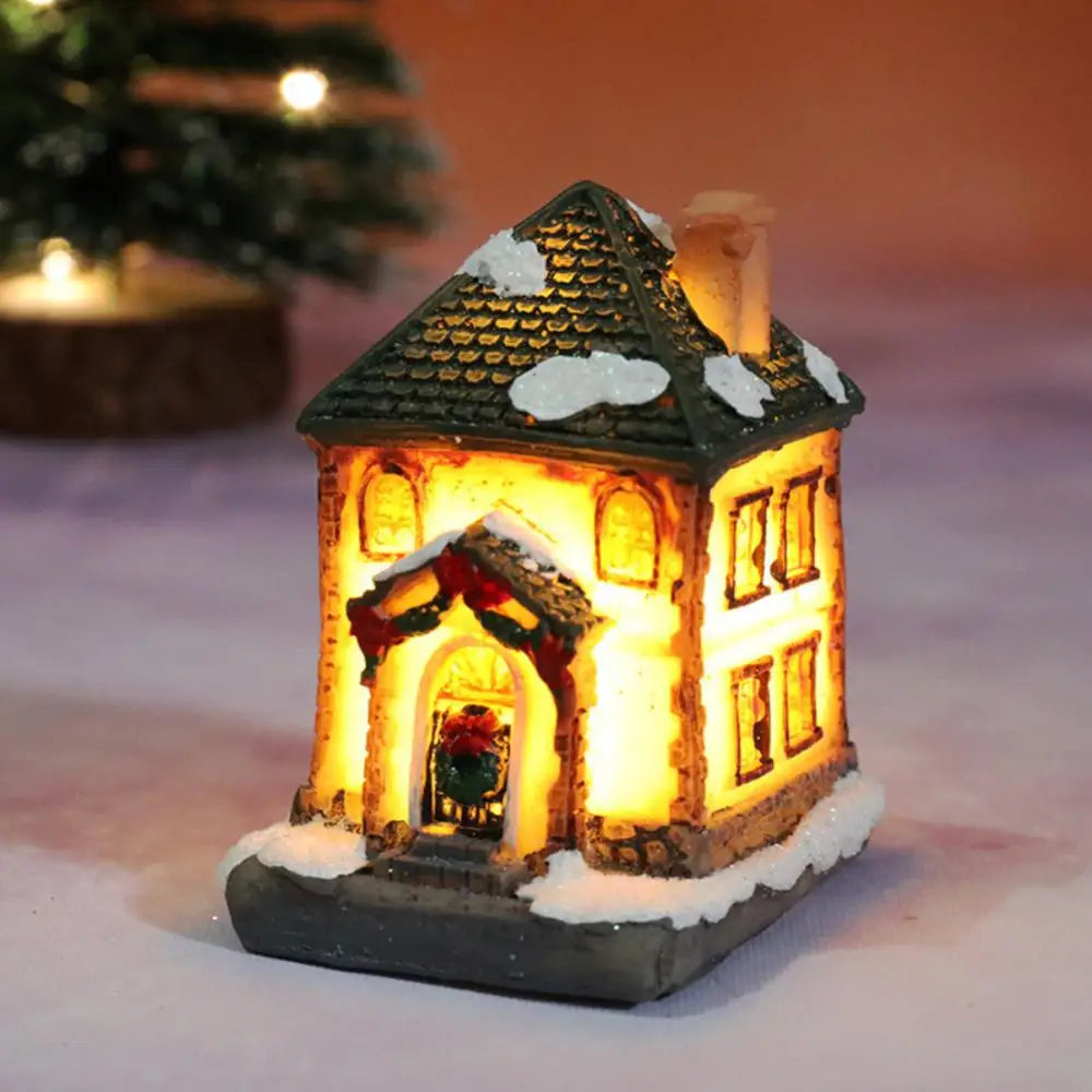 Christmas LED Light Wooden House Luminous Cabin