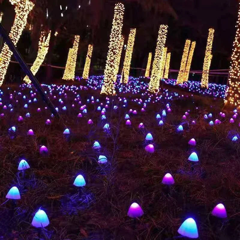 Solar LED Mushroom Lamp Outdoor Christmas Garden Patio Decoration