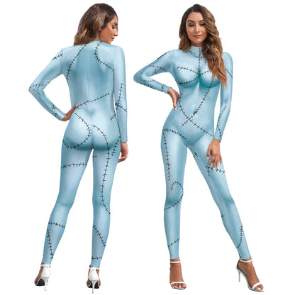 Women Slim Jumpsuit Catsuit Zentai Bodysuit Gothic Leggins