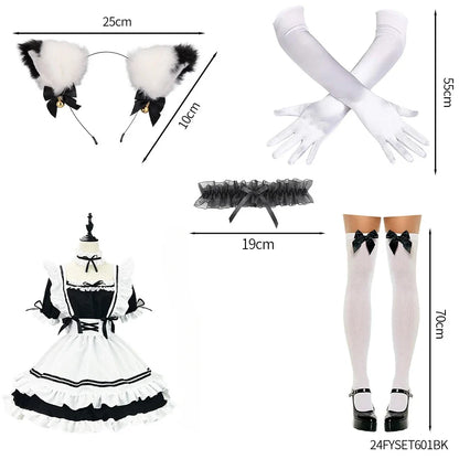 Black White Lolita Maid Costume
