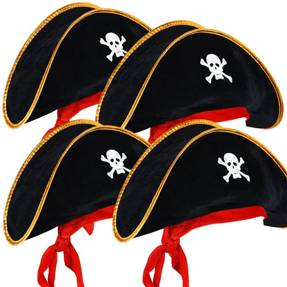 2pcs/set Pirate Hat And Pirate Skull Eye Patches