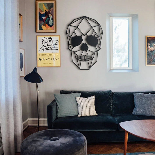 Human Skull Halloween Metal Wall Art Decor